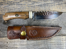 Load image into Gallery viewer, "Salisbury Collection" Fixed-Blade Hunting Knife - Walnut Handle
